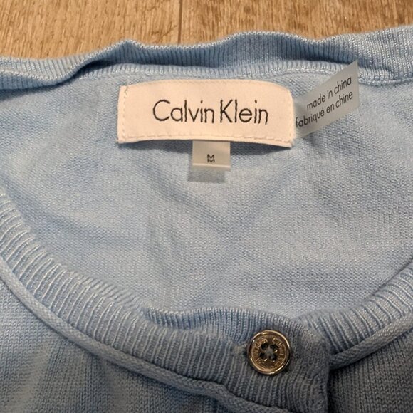 Calvin Klein Baby Light Blue Buttoned Cardigan Medium M Women - Picture 2 of 7